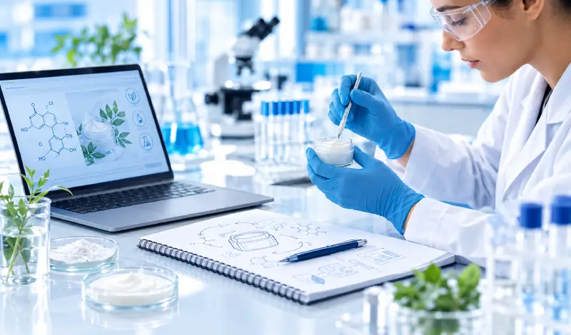 Un scientifique analysant des données dans un laboratoire